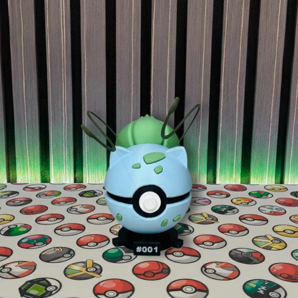 Bulbasaur #001 + Base imantada POKEBALL COLECCIONABLE