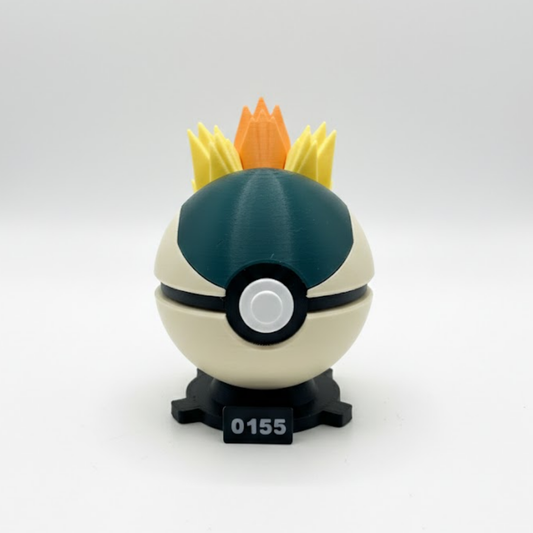 Cyndaquil #155 + Base imantada POKEBALL COLECCIONABLE