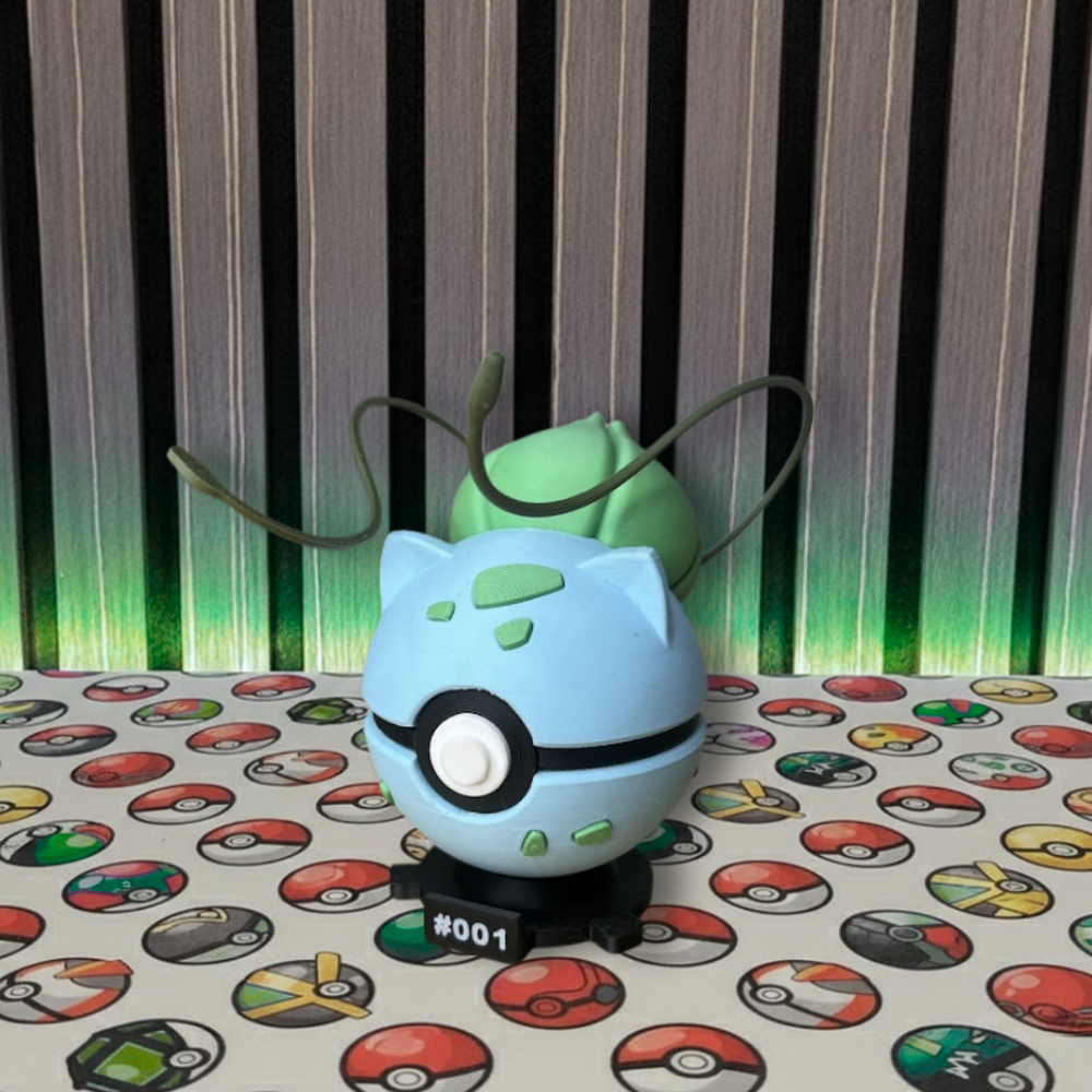 Bulbasaur #001 + Base imantada POKEBALL COLECCIONABLE